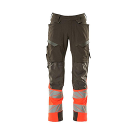 Hose mt Knietaschen, ULTIMATE STRETCH /  Gr. 82C52, Dunkelanthrazit/Hi-vis Rot Produktbild