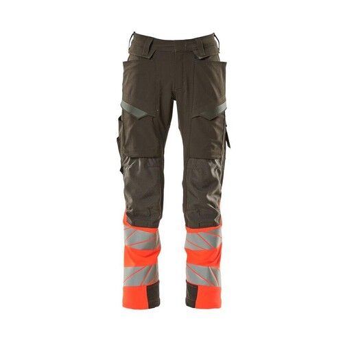 Hose mt Knietaschen, ULTIMATE STRETCH /  Gr. 82C68, Dunkelanthrazit/Hi-vis Rot Produktbild