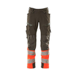 Hose mt Knietaschen, ULTIMATE STRETCH /  Gr. 90C49, Dunkelanthrazit/Hi-vis Rot Produktbild