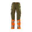 Hose mt Knietaschen, ULTIMATE STRETCH /  Gr. 76C47, Moosgrün/Hi-vis Orange Produktbild Additional View 2 S