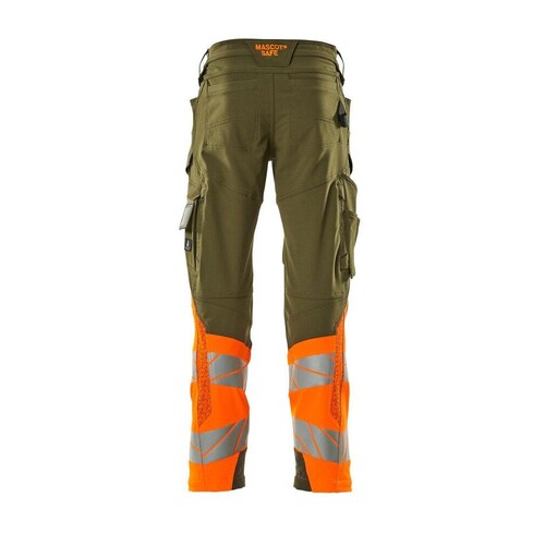 Hose mt Knietaschen, ULTIMATE STRETCH /  Gr. 90C50, Moosgrün/Hi-vis Orange Produktbild Additional View 2 L