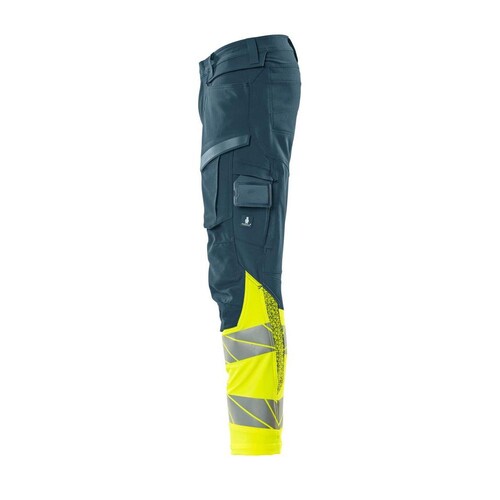 Hose mt Knietaschen, ULTIMATE STRETCH /  Gr. 82C52, Dunkelpetroleum/Hi-vis Gelb Produktbild Additional View 1 L
