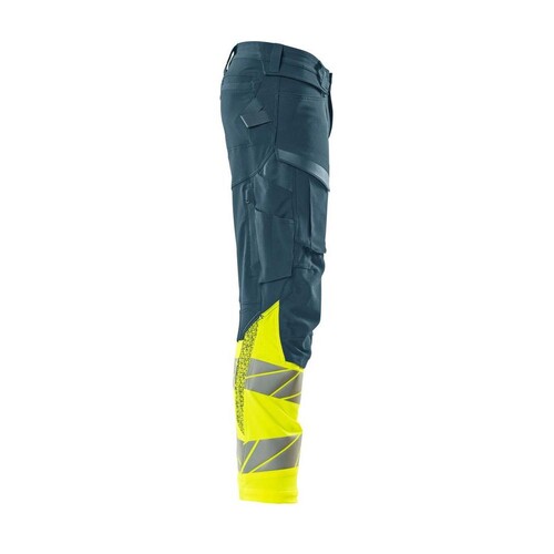 Hose mt Knietaschen, ULTIMATE STRETCH /  Gr. 82C52, Dunkelpetroleum/Hi-vis Gelb Produktbild Additional View 3 L