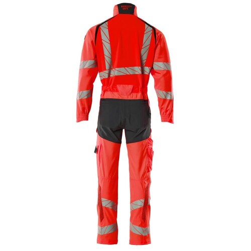 Overall, Knietaschen, Stretch-Einsätze  Kombination / Gr. XL, Hi-vis  Rot/Schwarzblau Produktbild Additional View 2 L