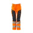 Hose, Damen,DIAMOND,  Knietaschen,Stretch / Gr. 82C40, Hi-vis  Orange/Schwarzblau Produktbild
