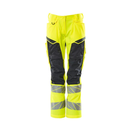 Hose, Damen,DIAMOND,  Knietaschen,Stretch / Gr. 82C54, Hi-vis  Gelb/Schwarzblau Produktbild