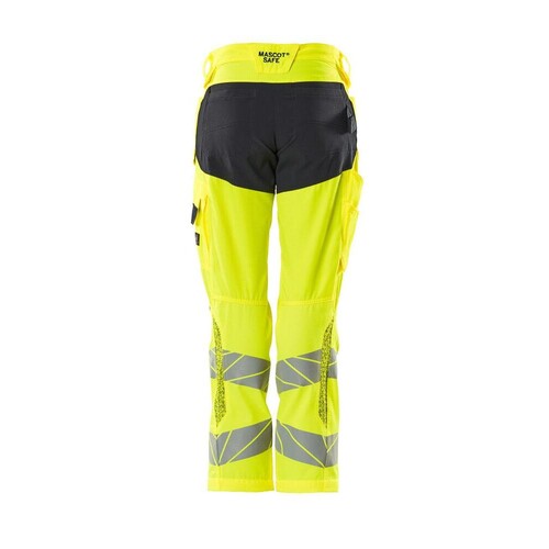 Hose, Damen,DIAMOND,  Knietaschen,Stretch / Gr. 82C54, Hi-vis  Gelb/Schwarzblau Produktbild Additional View 2 L