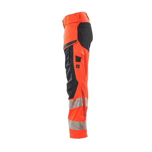Hose, Damen,DIAMOND,  Knietaschen,Stretch / Gr. 82C54, Hi-vis  Rot/Schwarzblau Produktbild Additional View 1 L