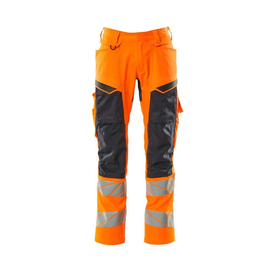 Hose mit Knietaschen, Stretch-Einsätze  / Gr. 82C52, Hi-vis Orange/Schwarzblau Produktbild
