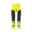 Hose mit Knietaschen, Stretch-Einsätze  / Gr. 90C60, Hi-vis Gelb/Schwarzblau Produktbild