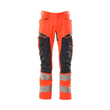 Hose mit Knietaschen, Stretch-Einsätze  / Gr. 90C60, Hi-vis Rot/Schwarzblau Produktbild