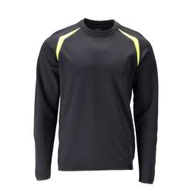Sweatshirt, moderne Passform / Gr. XL,  Schwarzblau/Hi-vis Gelb Produktbild