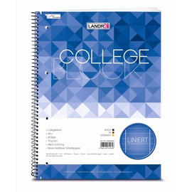 Collegeblock 4-fach Lochung A4 liniert Rand links+rechts 80Blatt 70g holzfrei weiß Landré 100050063 Produktbild