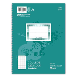 Collegeblock A5 kariert 6-fach Lochung 80Blatt 70g holzfrei weiß BestStandard Produktbild