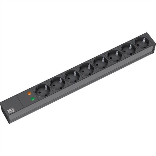 Bachmann Steckdosenleiste (Rack - einbaufähig) - Wechselstrom 250 V - Ausgangsanschlüsse: 8 - 1U - 4 Produktbild Additional View 1 L