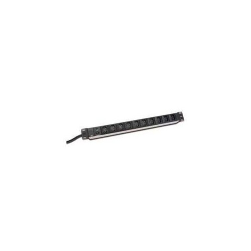 DIGITUS Steckdosenleiste mit Aluminiumprofil, 10-fach, 2 m Zuleitung IEC C14 Stecker Produktbild Additional View 1 L