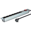 DIGITUS Steckdosenleiste mit Aluminiumprofil und Schalter, 7-fach Schutzkontaktsteckdose, 2 m Zuleit Produktbild Additional View 1 S