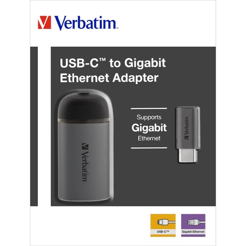 Verbatim Netzwerk-/USB-Adapter - USB-C - Gigabit Produktbild Front View L