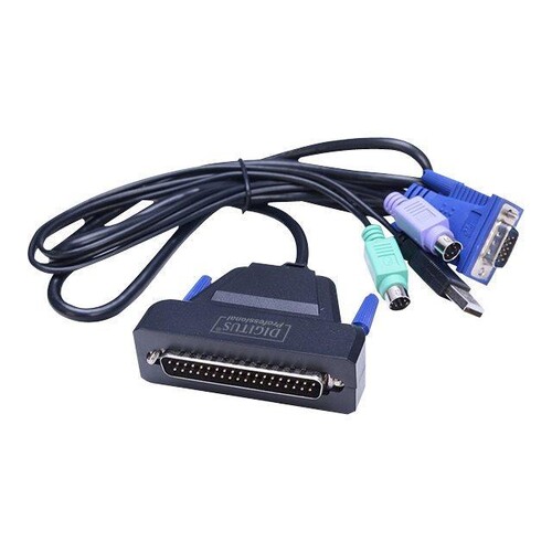 DIGITUS 19" LCD KVM Konsole, 1-Port VGA, deutsche Tastatur Produktbild Additional View 3 L