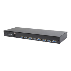 DIGITUS 17" LCD KVM Konsole, 8-Port VGA, deutsche Tastatur Produktbild