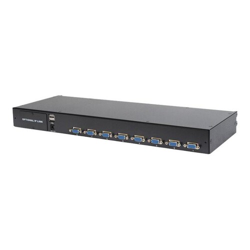 DIGITUS 17" LCD KVM Konsole, 8-Port VGA, deutsche Tastatur Produktbild