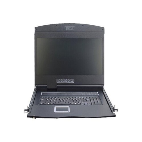 DIGITUS 19" LCD KVM Konsole, 8-Port CAT 5, deutsche Tastatur Produktbild