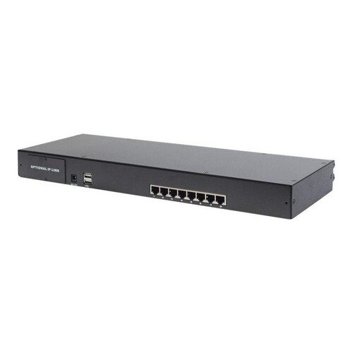 DIGITUS 19" LCD KVM Konsole, 8-Port CAT 5, deutsche Tastatur Produktbild Additional View 3 L
