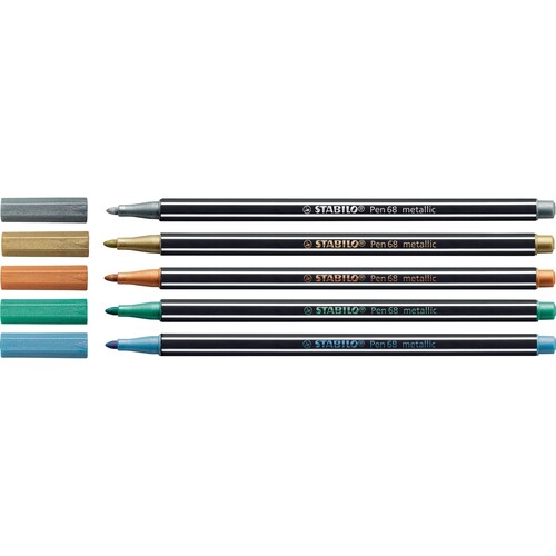 Fasermaler Pen 68 Metallic 1,4mm Rundspitze silber Stabilo 68/805 Produktbild Additional View 4 L