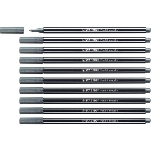 Fasermaler Pen 68 Metallic 1,4mm Rundspitze silber Stabilo 68/805 Produktbild Additional View 2 L