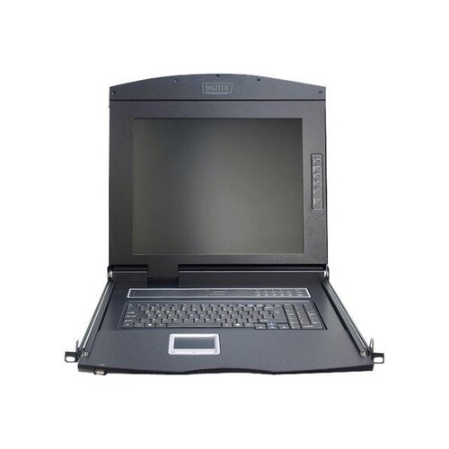 DIGITUS 17" LCD KVM-Konsole, 1-Port VGA, US-Tastatur Produktbild