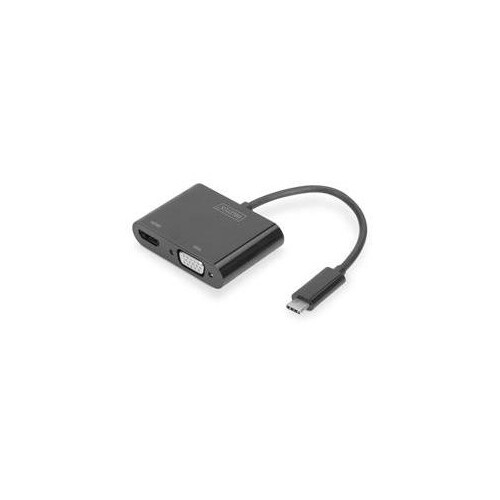 DIGITUS Externer Videoadapter - USB-C 3.1 - HDMI, VGA Produktbild Additional View 1 L
