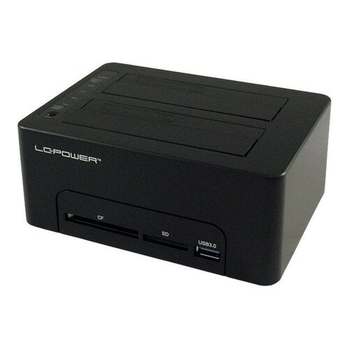 LC-Power LC-DOCK-U3-CR - HDD-Dockingstation mit Netzanzeige, Ein/Aus-Schalter, Klon-Funktion Schächt Produktbild Front View L