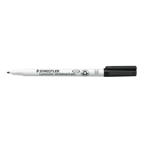 Whiteboardmarker Lumocolor 301 1mm Rundspitze schwarz trocken abwischbar Staedtler 301-9 Produktbild