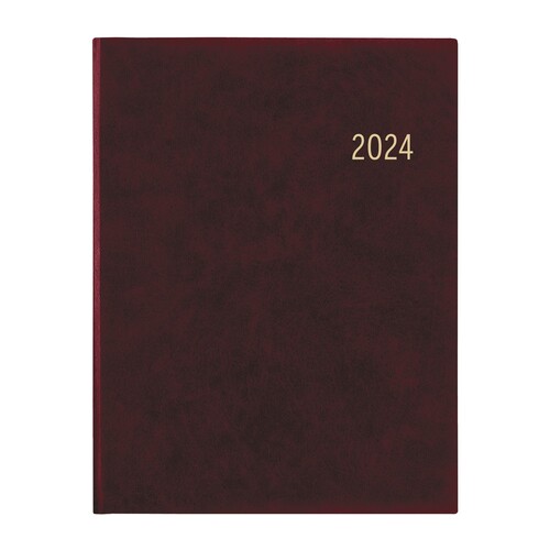 Wochenbuch 2024 A4 21x26,5cm 1Woche/2Seiten weinrot wattiert Zettler 728-0011 Produktbild