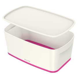 Aufbewahrungsbox MyBox mit Deckel für A5 318x128x191mm 5Liter weiß/pink Kunststoff Leitz 5229-10-23 Produktbild