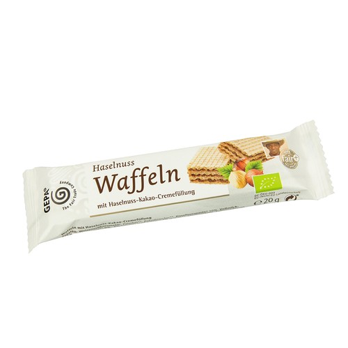 Bio Haselnuss Waffel GEPA 8911929 (PACK=20 GRAMM) Produktbild Front View L