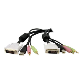 StarTech.com 1,8 m 4-in-1 USB Dual Link DVI-D KVM-Switchkabel mit Audio und Mikrofon - Tastatur- / V Produktbild