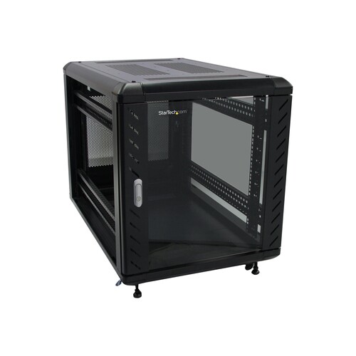 StarTech.com RK1236BKF Serverschrank (12HE, 73,7 cm tief, bis max. 800 Kg belastbar, mit Rollen, Tür Produktbild Additional View 2 L