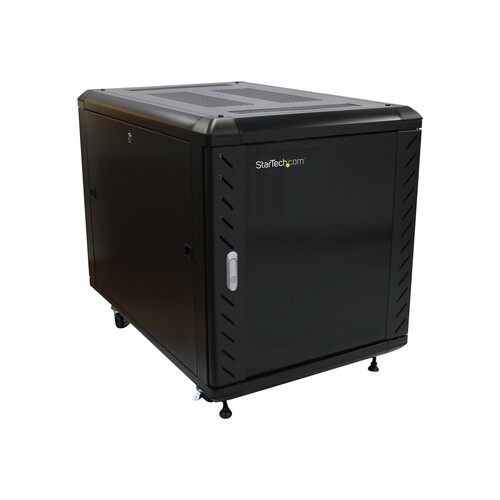 StarTech.com RK1236BKF Serverschrank (12HE, 73,7 cm tief, bis max. 800 Kg belastbar, mit Rollen, Tür Produktbild Additional View 3 L