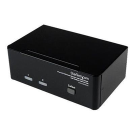 StarTech.com Dual DVI VGA 2 Port Monitor Audio Switch 2-fach KVM Umschalter USB 2.0 1920x1200 - 2 x Produktbild