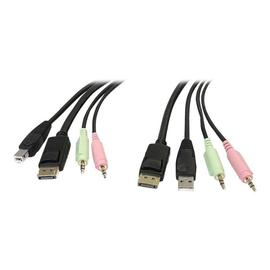 StarTech.com 1,8m 4-in-1 USB DisplayPort KVM-Switch Kabel mit Audio und Mikrofon - Video- / USB- / A Produktbild