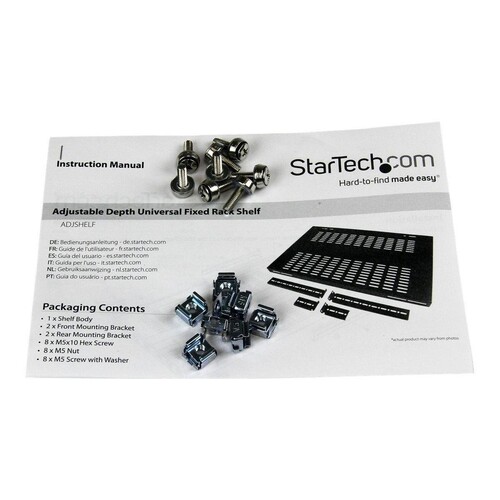 StarTech.com 19 Schwerlast Fachboden tiefenverstellbar für Serverschrank mit Lüftungsschlitzen - bis Produktbild Additional View 4 L