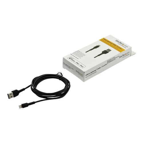 StarTech.com 2m USB-A auf Lightning-Kabel - Hochbelastbare, robuste Aramidfaser - USB Typ-A auf Ligh Produktbild Additional View 2 L