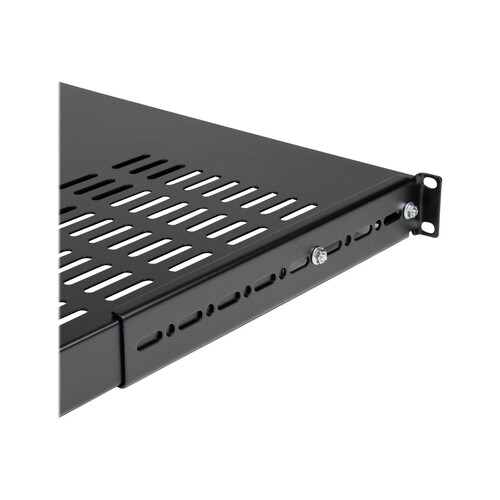 StarTech.com Server Rack Shelf - 1U - Adjustable Mount Depth - Heavy Duty - Rack - Regal - Schwarz - Produktbild Additional View 2 L