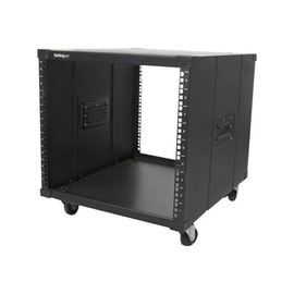 StarTech.com Mobiles Server Rack mit Griffen - rollbarer Serverschrank / Netzwerschrank - 9HE - Schr Produktbild