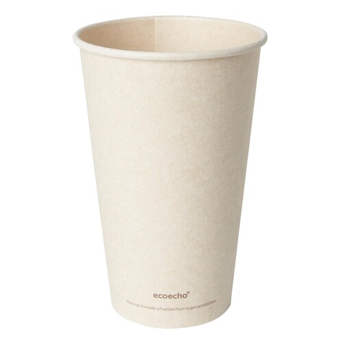 Coffee to Go Becher 470ml Ø90mm Bagasse+PLA ecoecho Duni 182534 (PACK=36 STÜCK) Produktbild Front View L