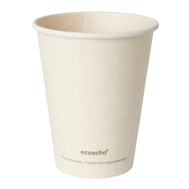 Coffee to Go Becher 240ml Ø80mm Bagasse+PLA ecoecho Duni 208850 (PACK=50 STÜCK) Produktbild