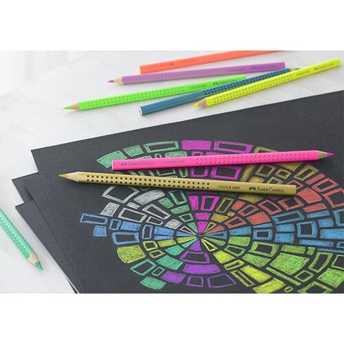 Farbstift mit Noppen COLOUR GRIP dreikant neon grün Faber Castell 112410 Produktbild Additional View 1 L