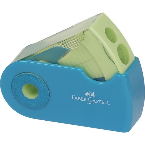 Doppelspitzer SLEEVE mit Behälter + Schutzhülle farbig sortiert Faber Castell 182704 Produktbild