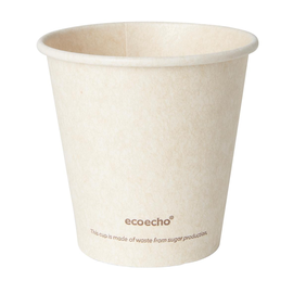 Coffee to Go Becher 180ml Ø80mm Bagasse+PLA ecoecho Duni 182531 (PACK=50 STÜCK) Produktbild